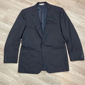 J.P. Tilford Samuelsohn Navy Striped Print Mens Blazer